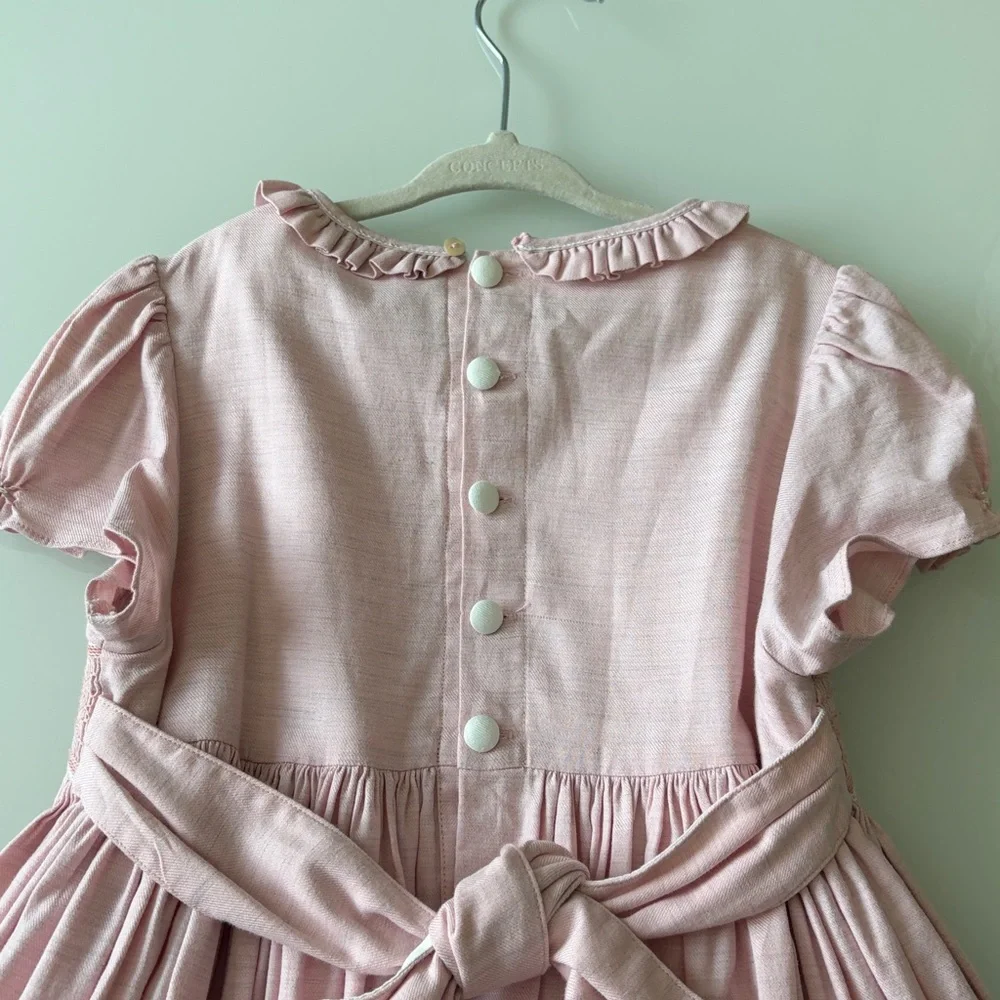 Charlotte sy Dimby Light Pink Smocked Dress Sz 8 - Picture 10 of 13